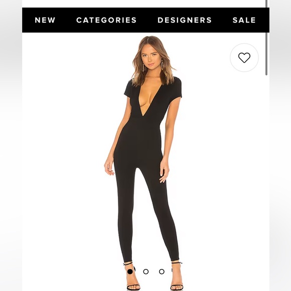 Leona Deep V Catsuit in Black - Picture 1 of 3